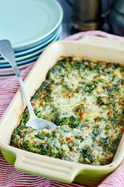Celery and Spinach Gratin with Parmesan