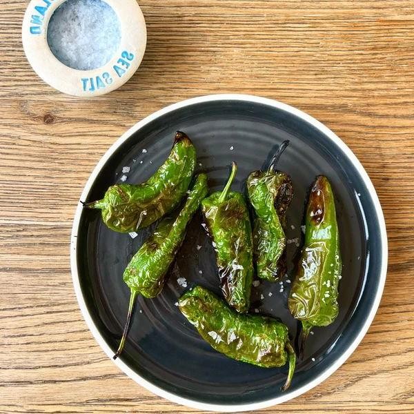 Charred Padrón Peppers with Sea Salt