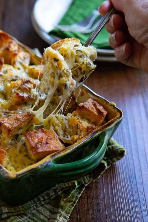 Cheese and Herb Bread Pudding