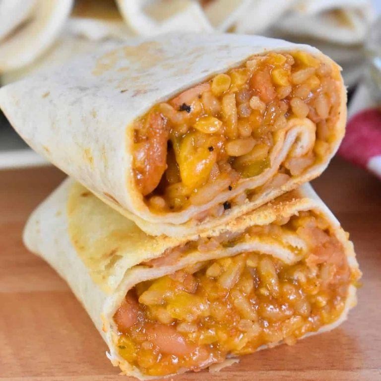 Cheesy Bean and Rice Burrito
