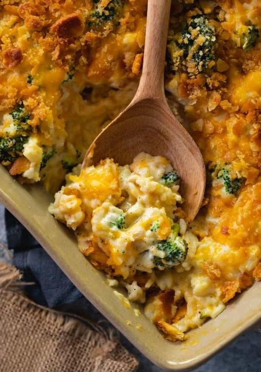 Cheesy Broccoli Chicken and Rice Casserole