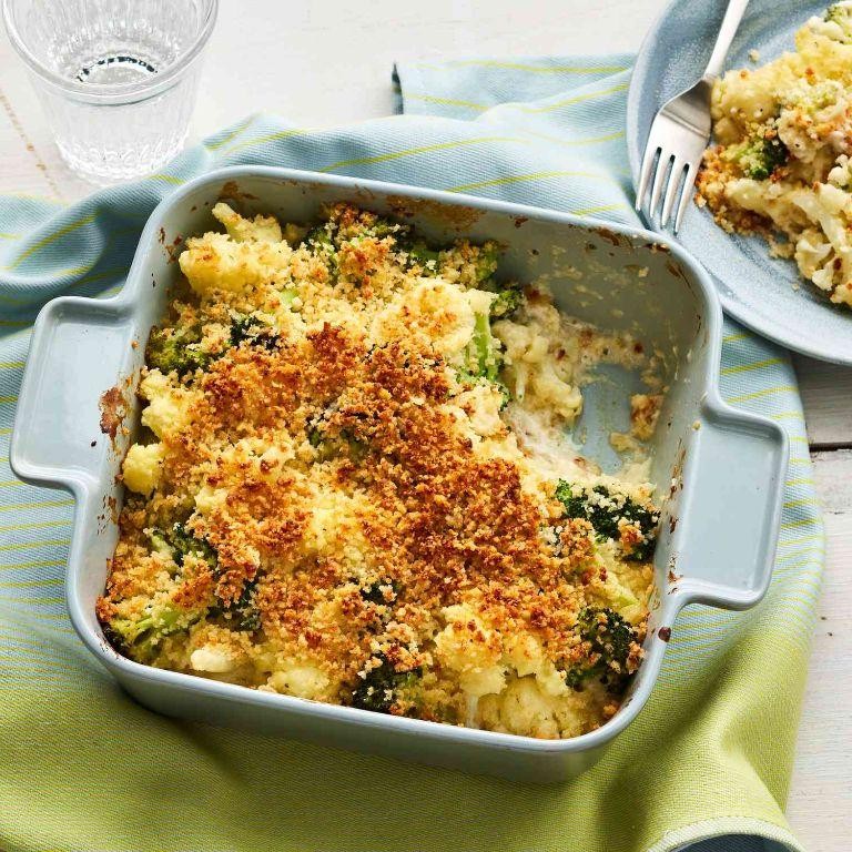 Cheesy Broccoli and Cauliflower Casserole
