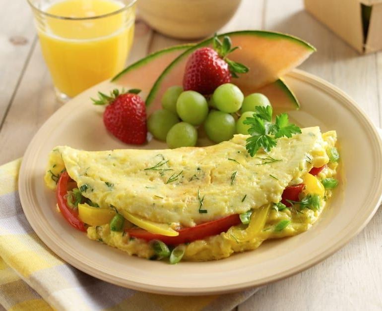 Cheesy Cottage Cheese and Herb Omelet