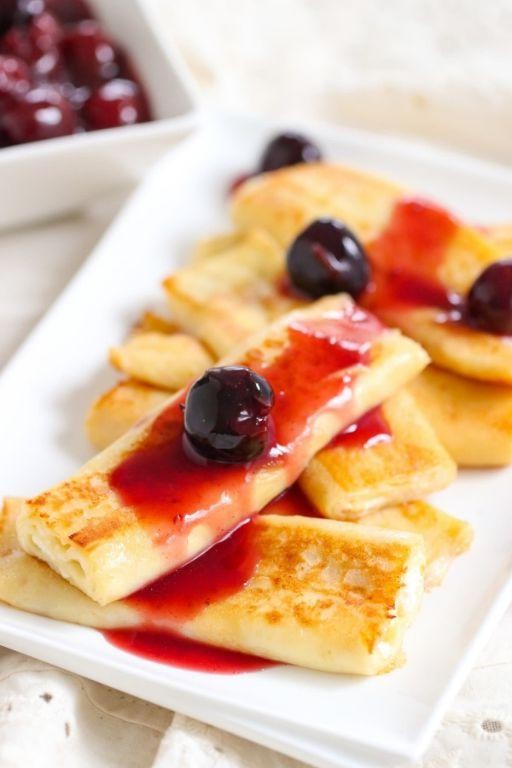 Cherry Almond Blintzes