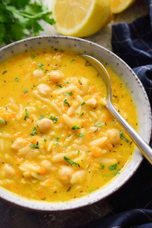 Chickpea and Lemon Orzo Soup