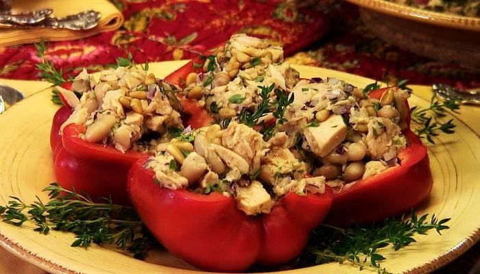 Chickpea and Tuna Stuffed Peppers