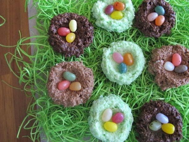 Chocolate Nests with Jelly Beans