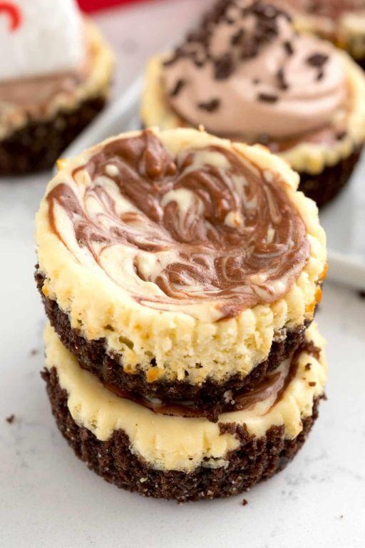 Chocolate Swirl Mini Cheesecakes