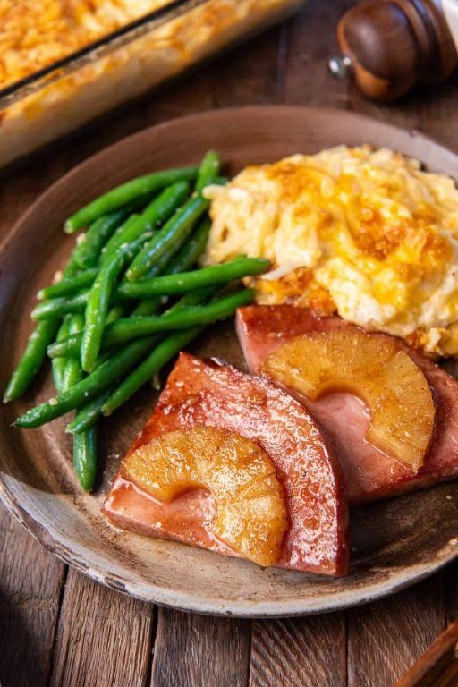 Citrus Pineapple Ham Steak with Mint