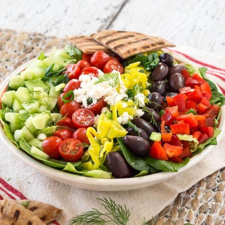Classic Greek Salad with Lemon Dressing