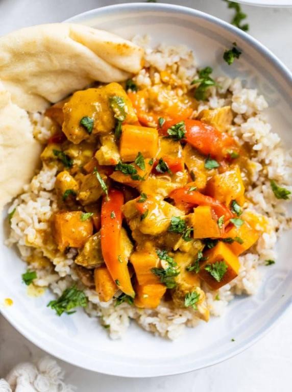 Coconut Curry Slow Cooker Chicken Thighs