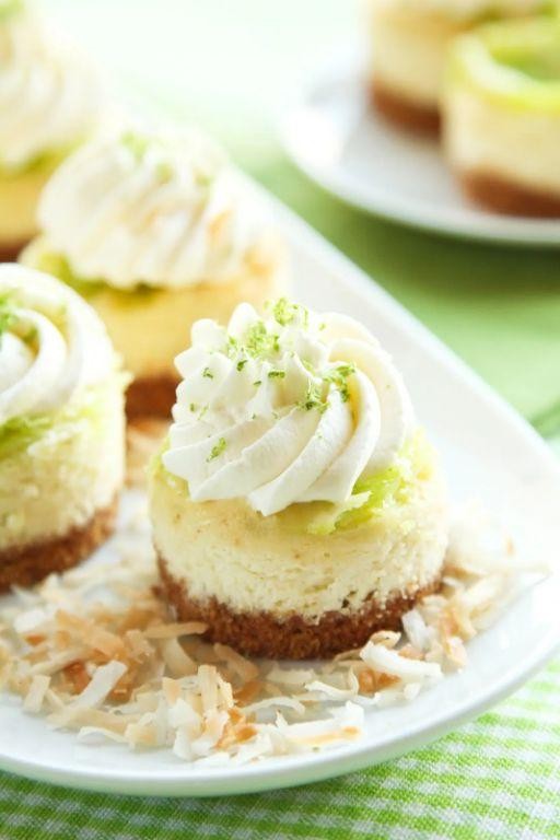 Coconut Lime Mini Cheesecakes