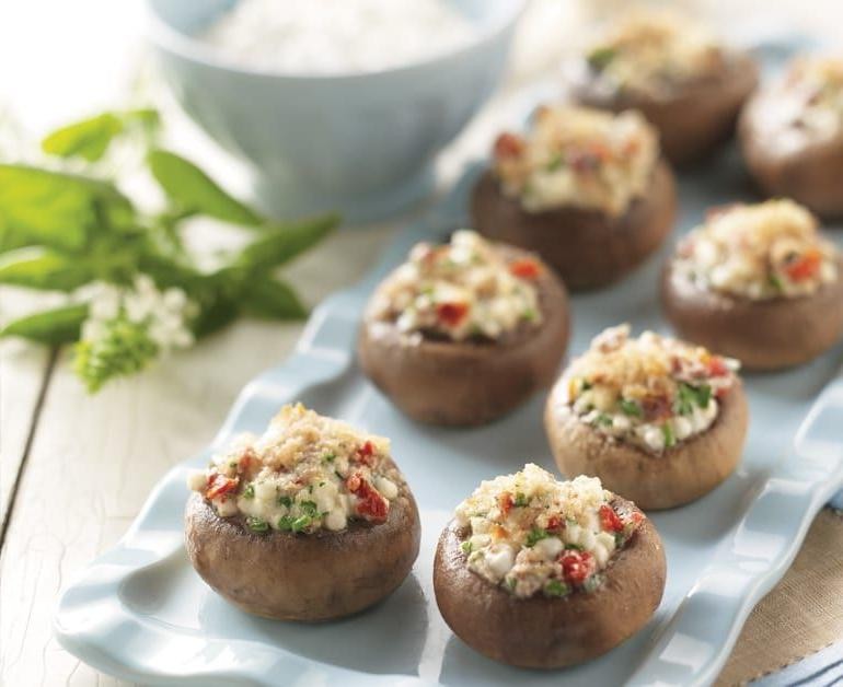 Cottage Cheese Stuffed Mushrooms