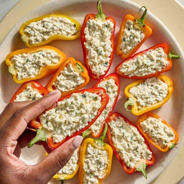 Cottage Cheese and Chive Stuffed Bell Peppers
