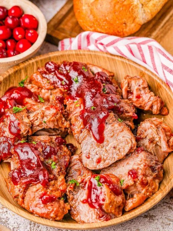 Cranberry Orange Crock Pot Pork Tenderloin