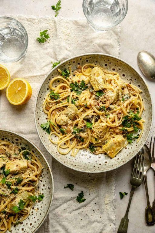 Creamy Artichoke and Lemon Pasta