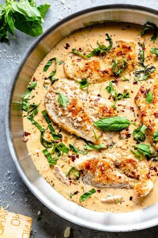 Creamy Basil and Parmesan Chicken Breast