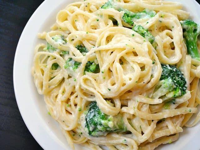 Creamy Broccoli Alfredo with Fettuccine