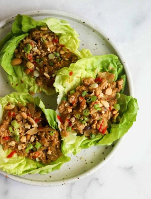 Creamy Cashew Chicken Lettuce Wraps