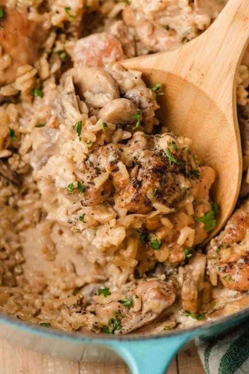 Creamy Mushroom Chicken and Rice