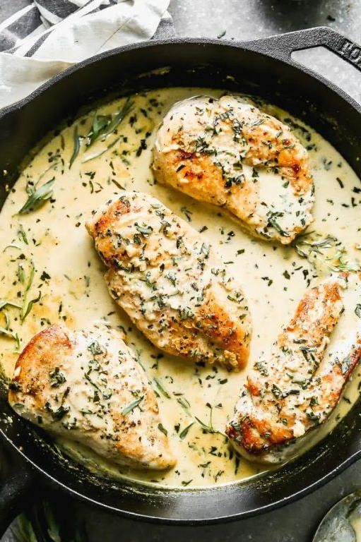 Creamy Mustard Tarragon Chicken Breast