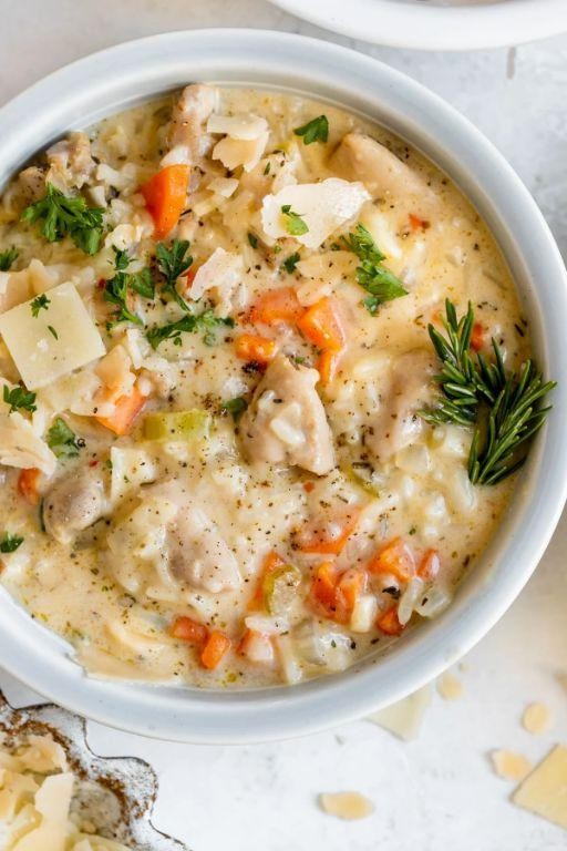 Creamy Shredded Chicken and Rice Soup
