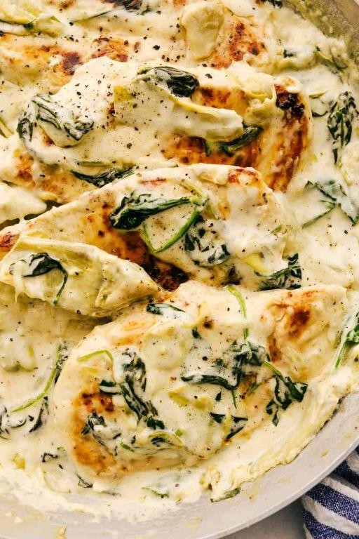 Creamy Spinach Artichoke Chicken Breast