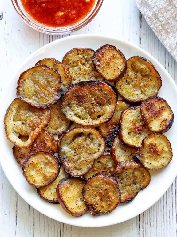 Crispy Baked Eggplant Chips