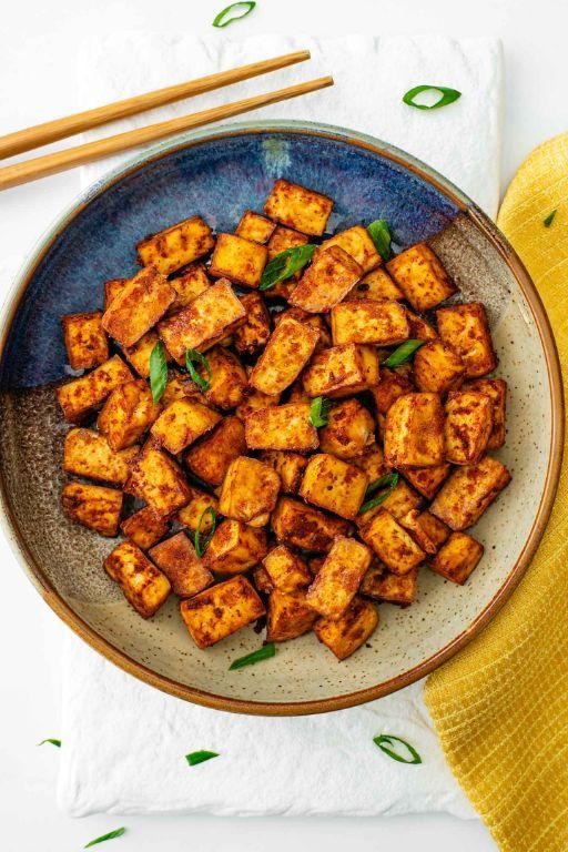 Crispy Baked Tofu with Garlic Soy Sauce