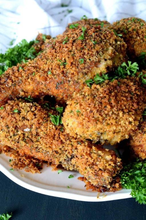 Crispy Panko Crusted Baked Chicken Drumsticks