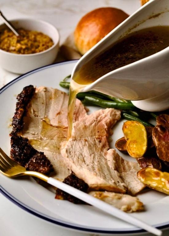 Crispy-Skinned Fresh Ham with Garlic Butter