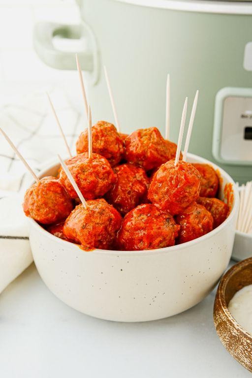 Crock Pot Buffalo Ranch Chicken Meatballs
