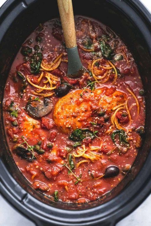 Crockpot Chicken Cacciatore with Olives and Capers