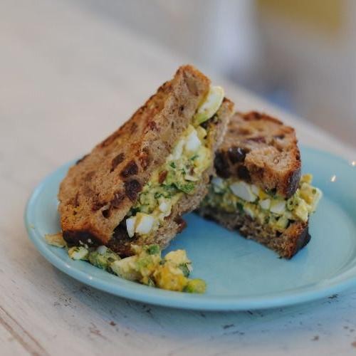 Curried Egg Toast with Fresh Cilantro