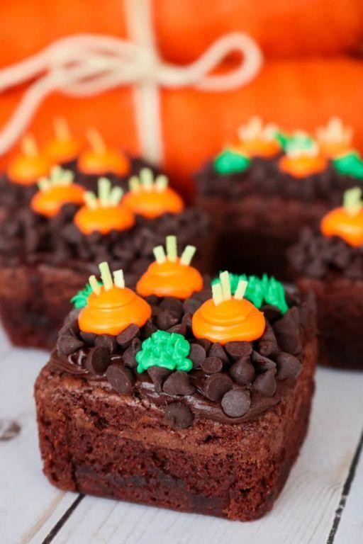 Cute Carrot Patch Brownies