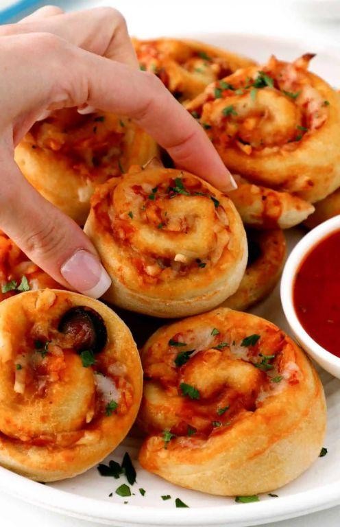 Dairy-Free Cheesy Pizza Roll-Ups