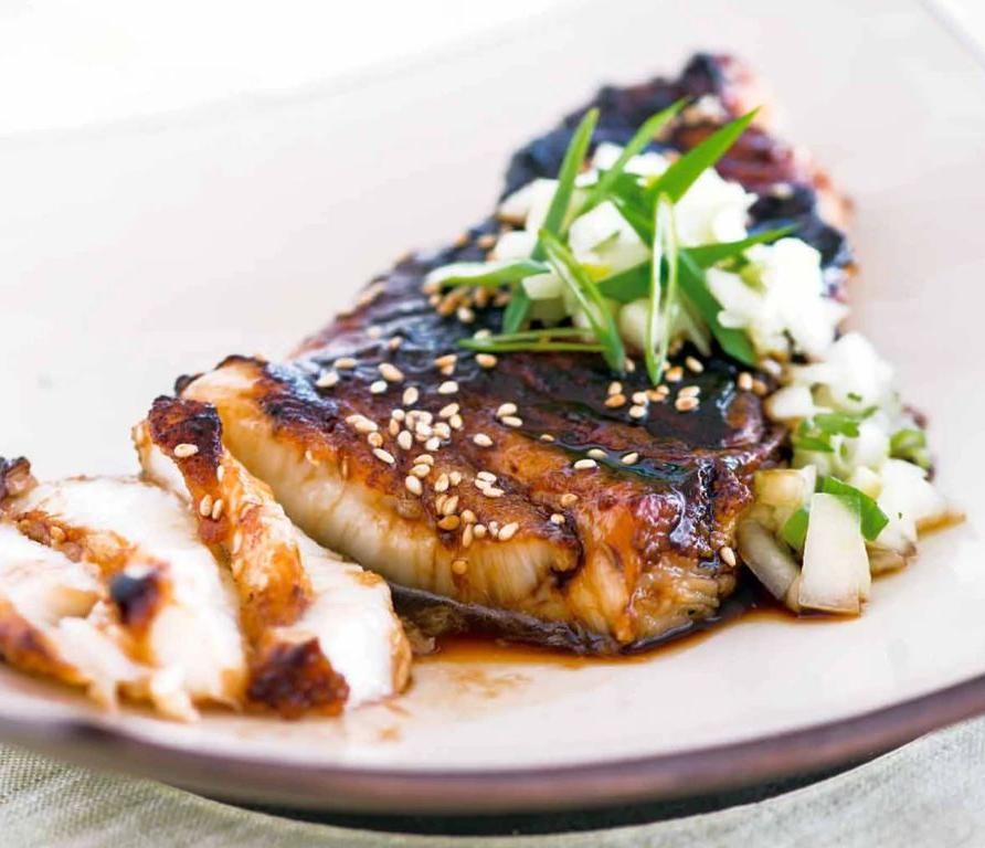 Easy Sesame-Crusted Sea Bass with Soy Glaze