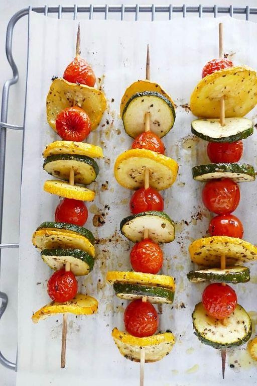 Easy Squash and Zucchini Skewers