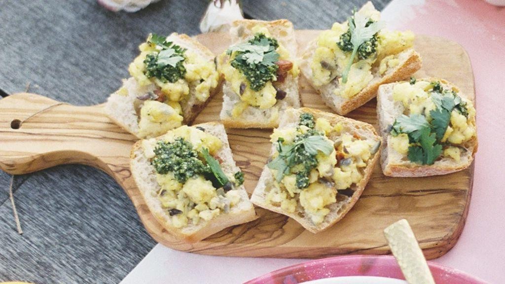 Egg and Pesto Bruschetta