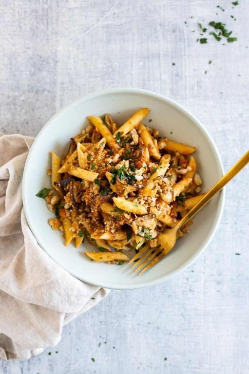 Eggplant Marinara Pasta with Parmesan