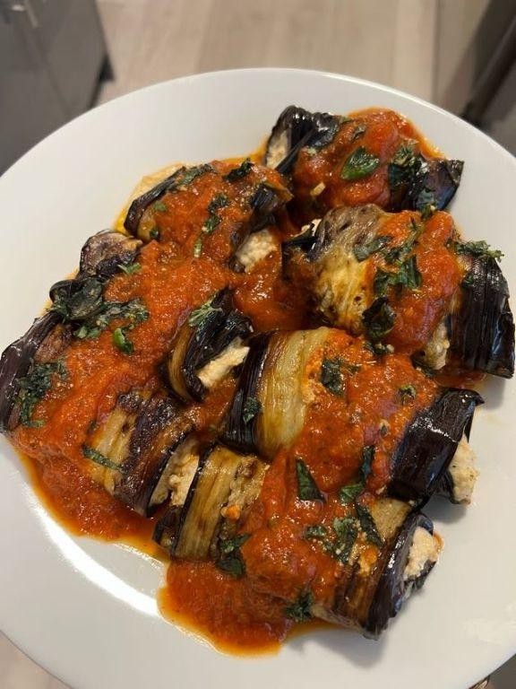 Eggplant Rollatini with Cashew Ricotta