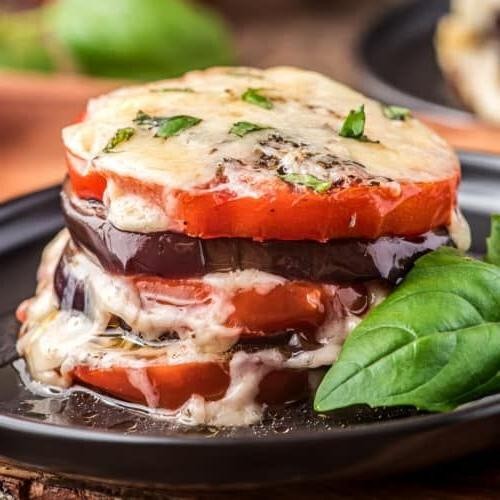 Eggplant and Mozzarella Stacks
