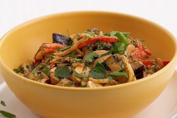 Eggplant and Mushroom Stroganoff