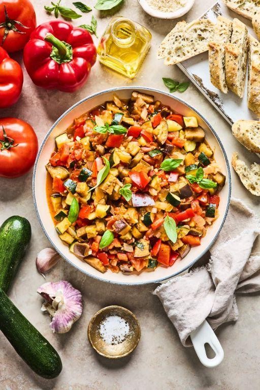 Eggplant and Red Pepper Ratatouille