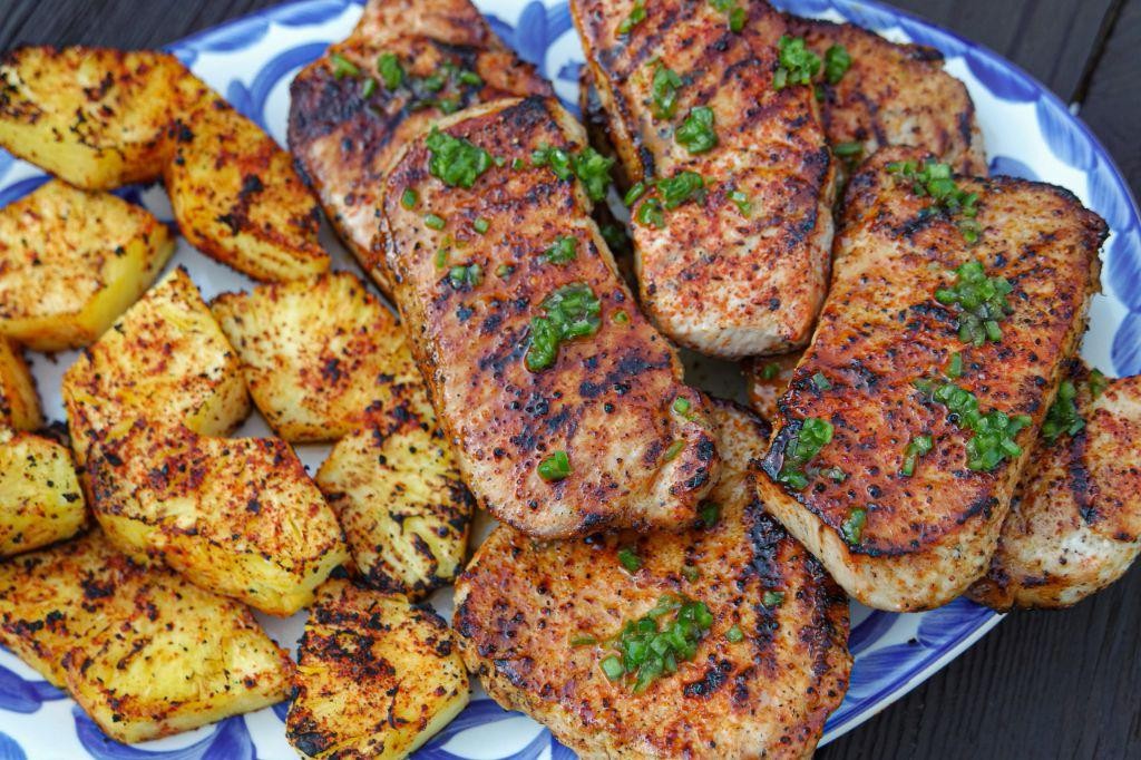 Fiery Chili Powder Grilled Pork Chops