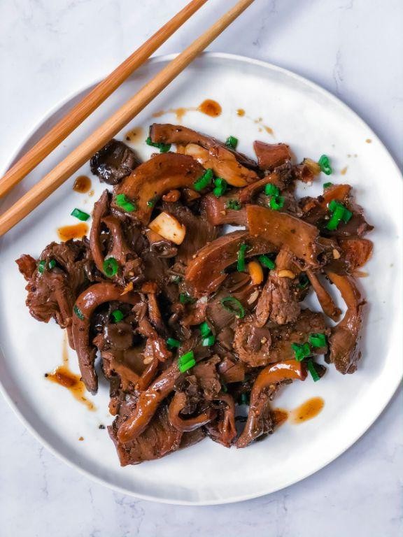 Filipino Bitter Melon and Mushroom Adobo