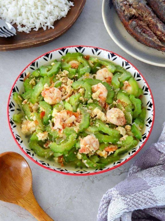 Filipino Bitter Melon and Shrimp Stir-fry