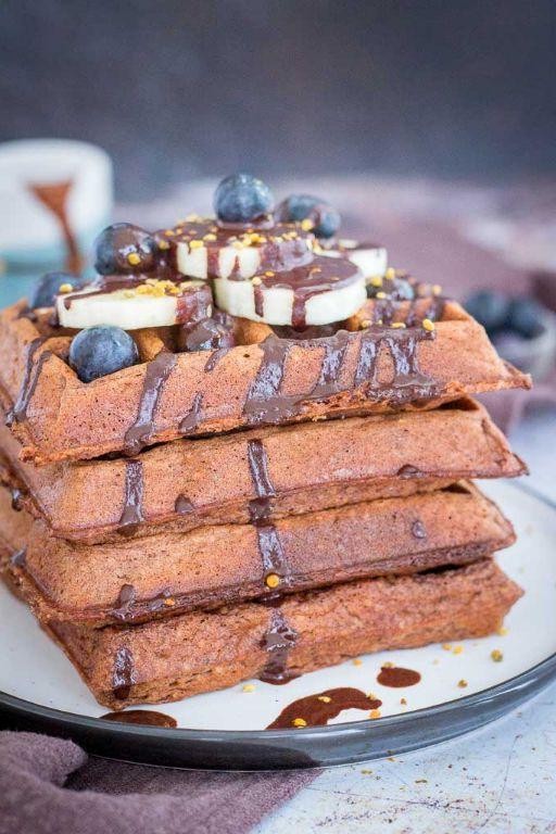 Fluffy Chocolate Banana Waffles