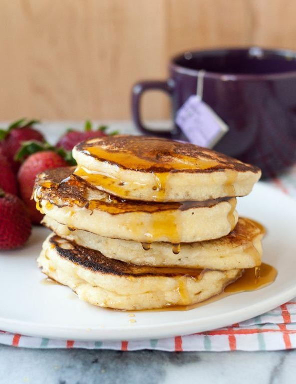 Fluffy Ricotta Pancakes with Honey