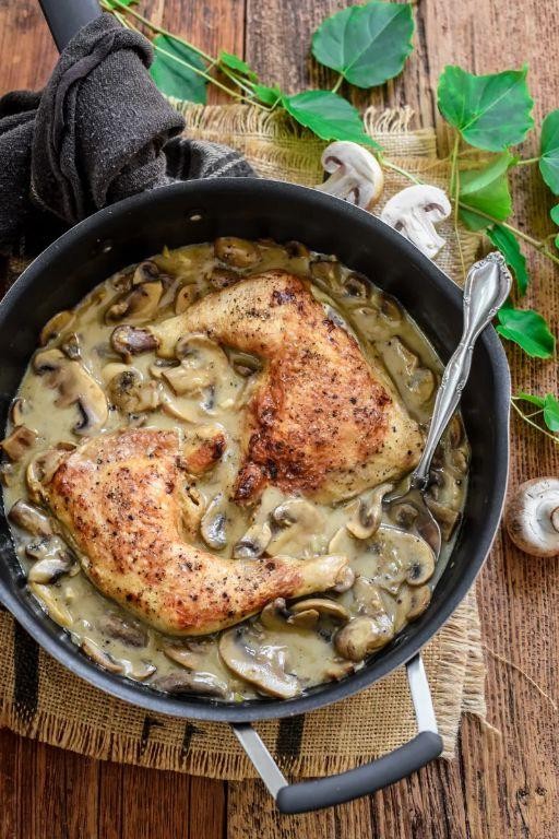 French-inspired Mushroom and Chicken Drumstick Gratin